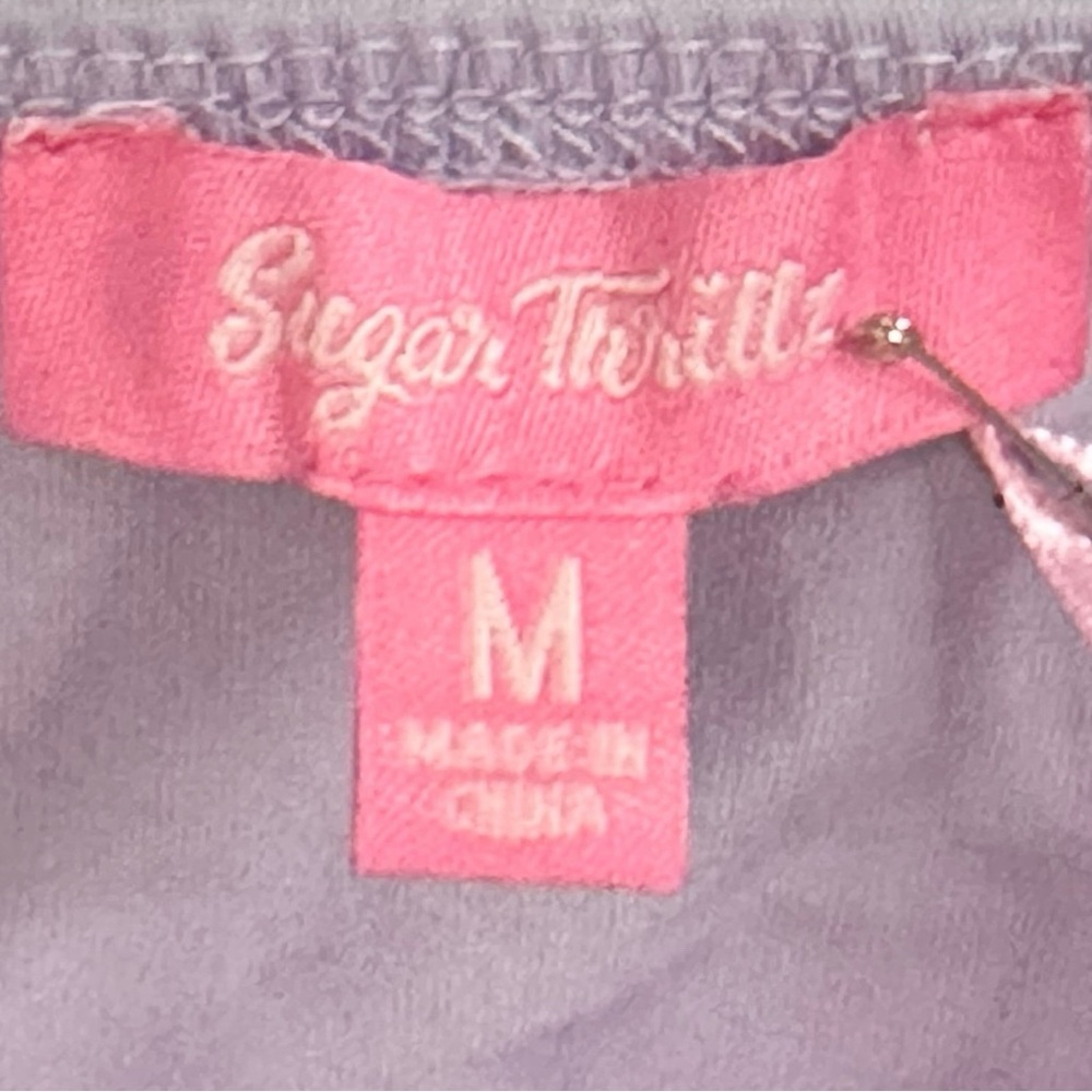 Sugar Thrillz Top Tube XS M L Lala La Fleur Boob Purple Feathers Bandeau - Picture 7 of 9